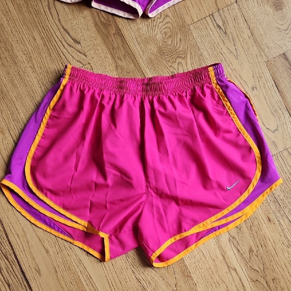 Nike Women's Athletic Shorts in Pink and Orange